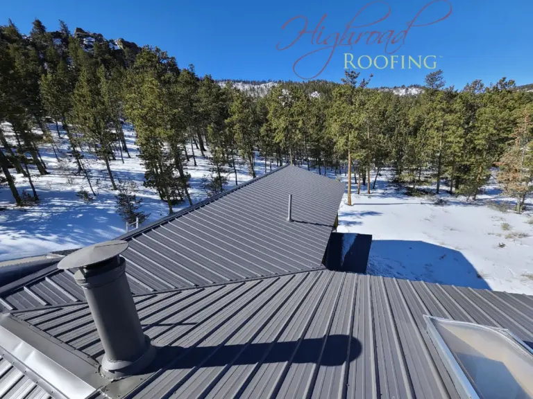 Ridge view of standing seam metal roof